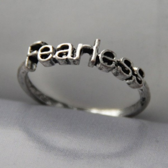 Jewelry - Letter Fearless Embellished Ring